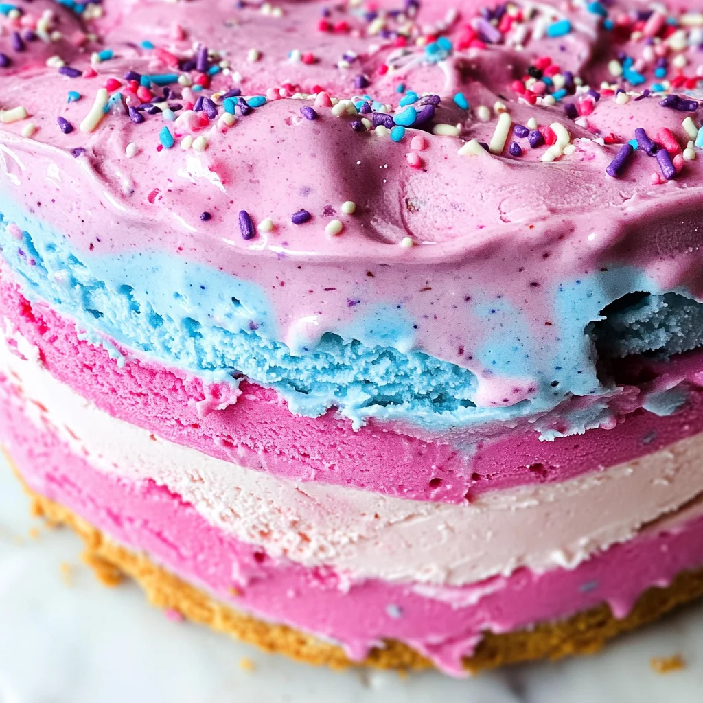 Vegan Cotton Candy Ice Cream Cake