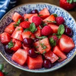 Watermelon Fruit Salad with Lime Mint Dressing