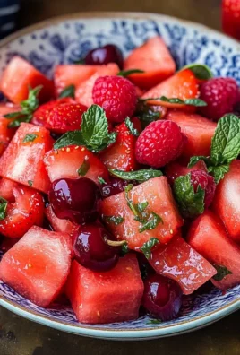 Watermelon Fruit Salad with Lime Mint Dressing