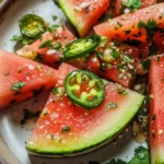 spicy watermelon salad with cilantro and lime