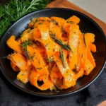 Carrot Ribbons in Rosemary Butter Sauce