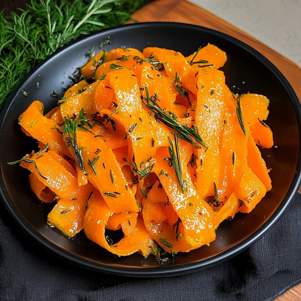 Carrot Ribbons in Rosemary Butter Sauce