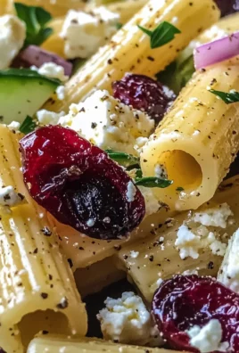 Feta & Cranberry Rigatoni Salad with Lemon Vinaigrette