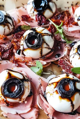 Halloween Antipasto Eyeballs Appetizer
