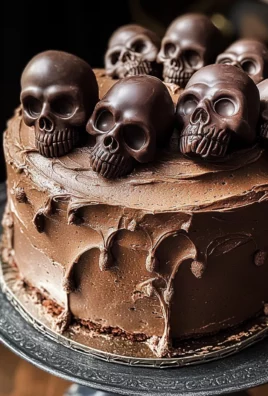 High Altitude Ginger Chocolate Skull Cake for Halloween