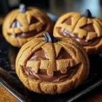 Milk Chocolate Stuffed Jack-O'-Lantern Cookies
