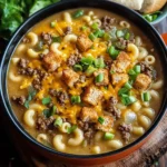 One Pot Macaroni Cheeseburger Soup