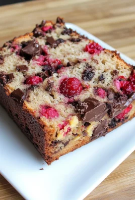 Raspberry Dark Chocolate Banana Bread