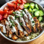 Savor 2-Hour Grilled Chicken Shawarma Bowls with Creamy Garlic Sauce