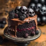 Spooky Black Velvet Halloween Cake