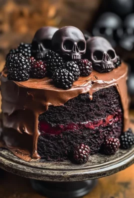 Spooky Black Velvet Halloween Cake