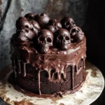 Vegan Chocolate Layer Skull Cake