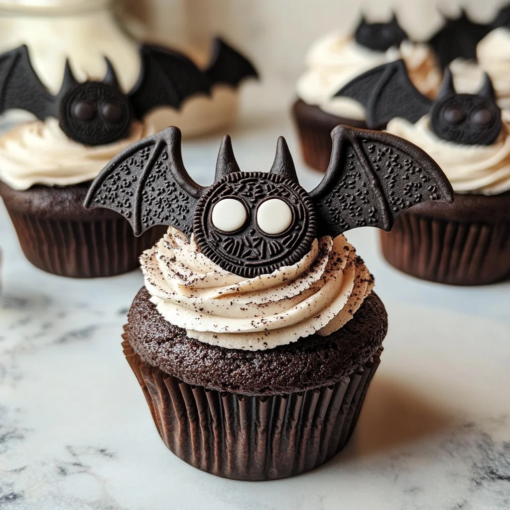 Vegan Oreo Bat Cupcakes
