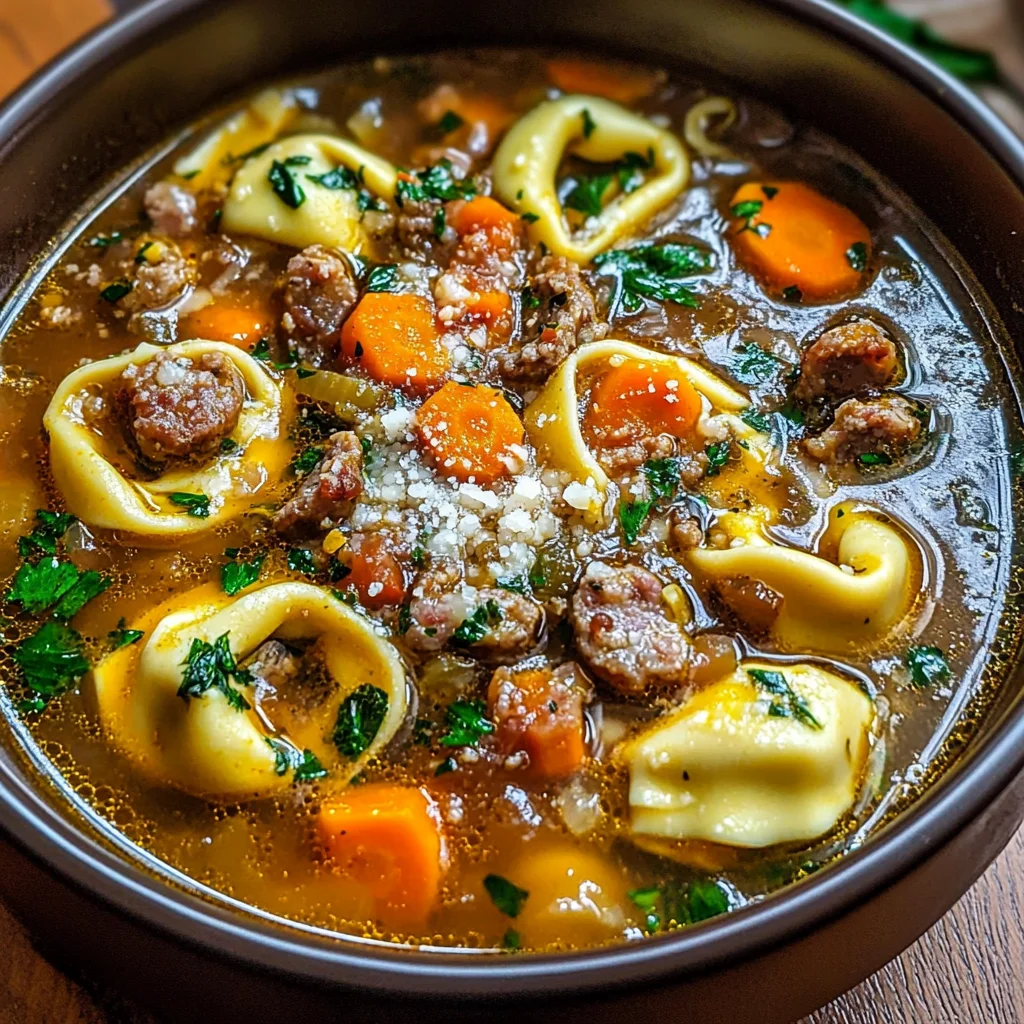 Autumn Tortellini Soup with Sausage