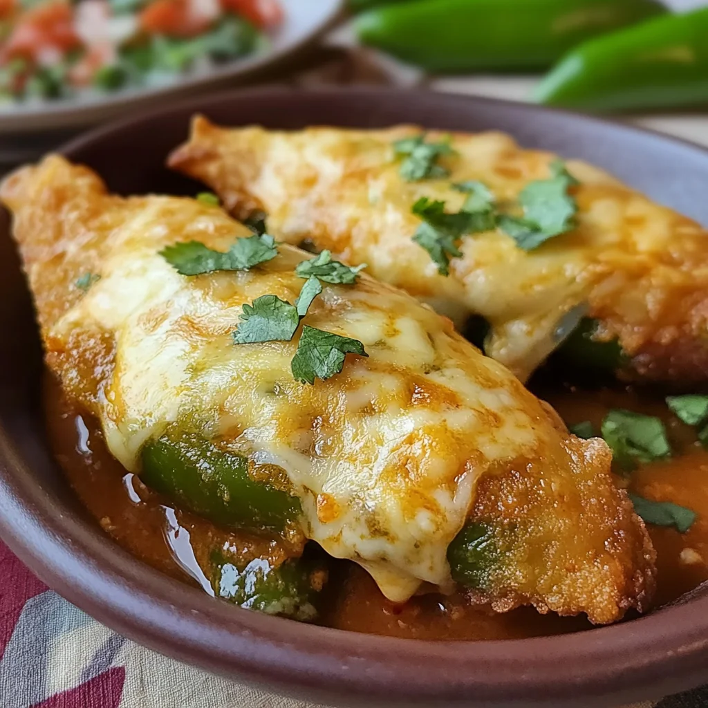 Cheesy Hatch Chile Rellenos