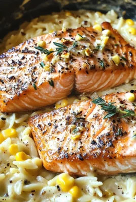Creamed Corn Orzo with Salmon