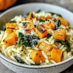 Creamy Orzo with Roasted Butternut Squash and Spinach