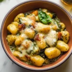 Creamy Pesto Gnocchi with Spinach and Artichokes