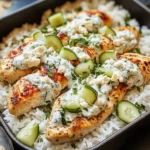 Dump-and-Bake Chicken Tzatziki with Rice Recipe