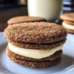 Ginger Molasses Sandwich Cookies with Eggnog Frostings