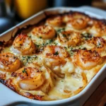 Keto Garlic Shrimp Au Gratin