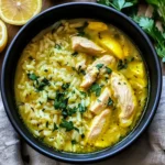 Lemon Ginger Turmeric Chicken and Rice Soup