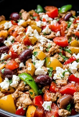 Mediterranean Keto Ground Chicken Skillet with Olives and Feta