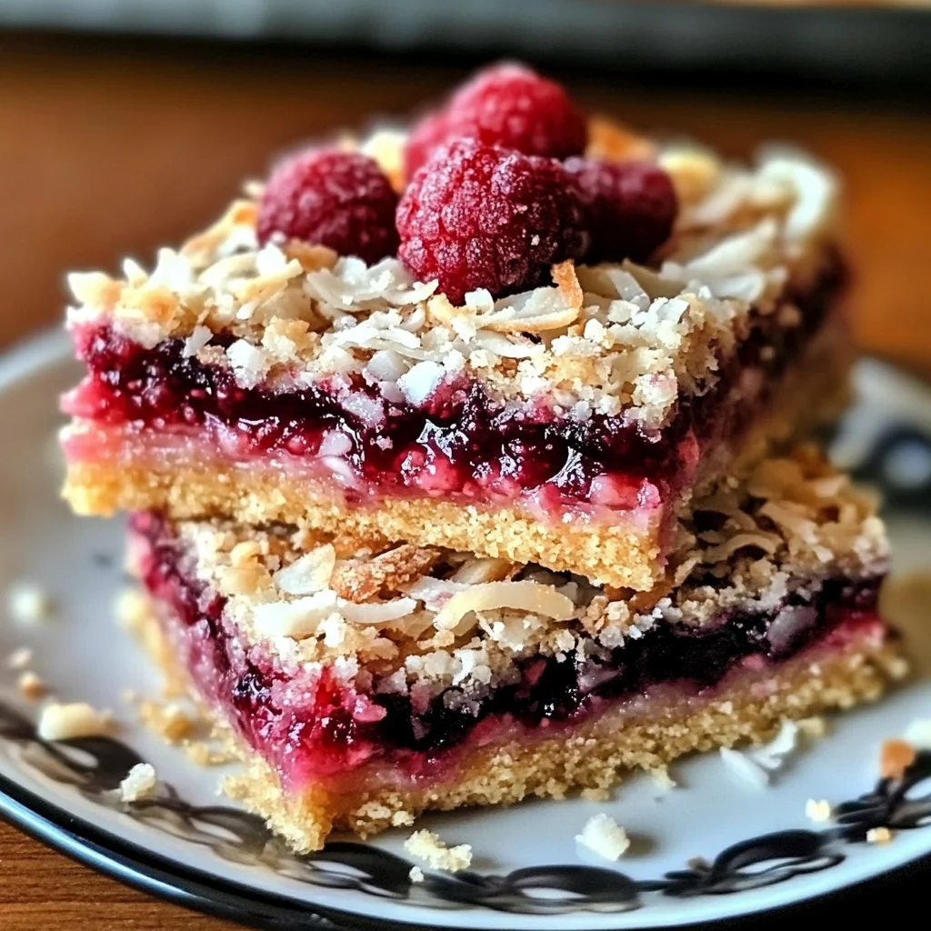 Raspberry Coconut Magic Bars