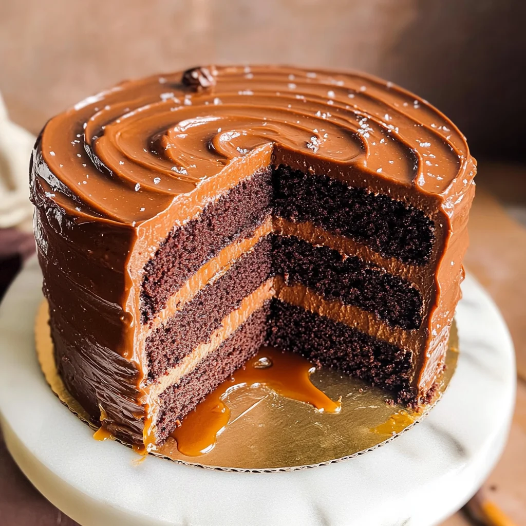 SALTED CARAMEL CHOCOLATE FUDGE CAKE RECIPE
