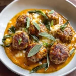 Turkey Meatballs in Pumpkin Sage Sauce