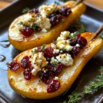 Baked Pears Feta Honey Cranberries
