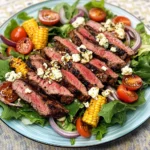 Balsamic Steak Gorgonzola Salad with Grilled Corn