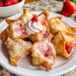 Deep-Fried Strawberry Cheesecake Stuffed Wonton Bites: Irresistibly Crispy!
