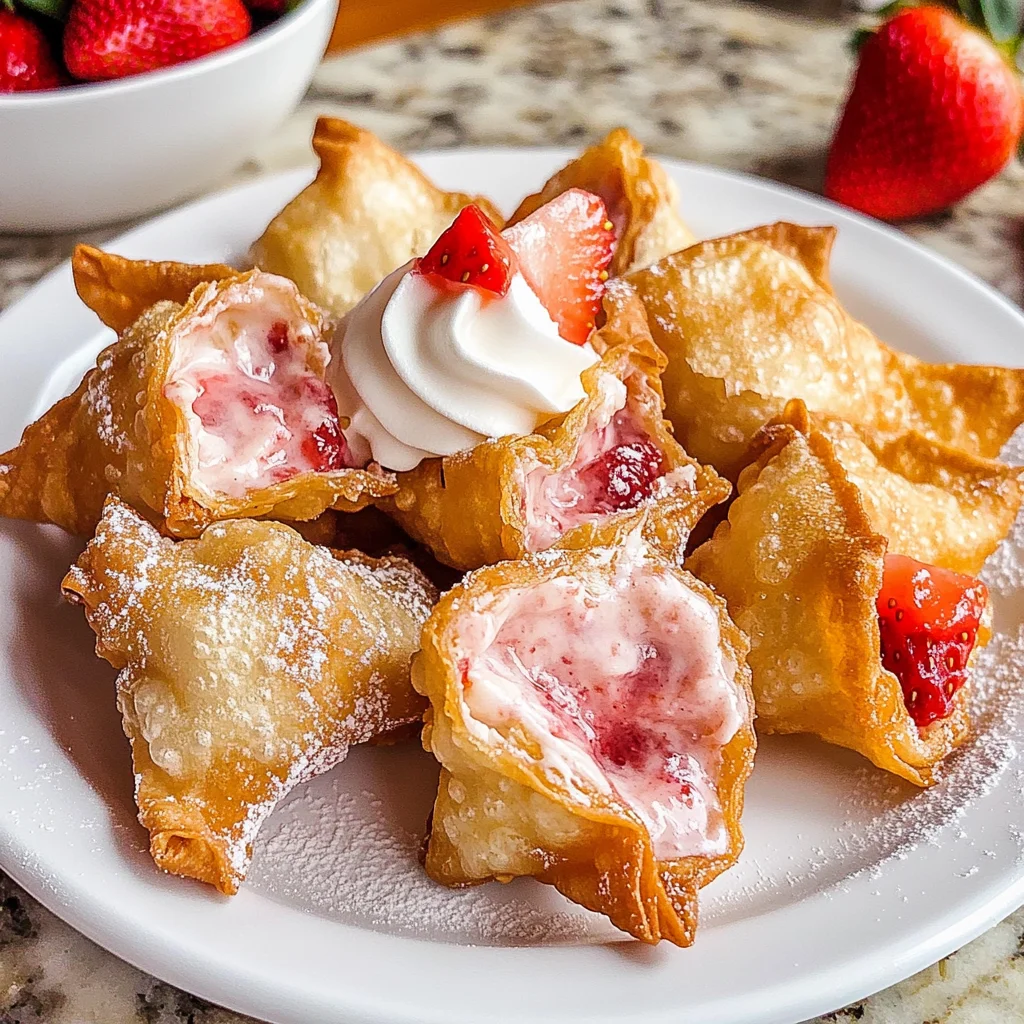 Deep-Fried Strawberry Cheesecake Stuffed Wonton Bites: Irresistibly Crispy!
