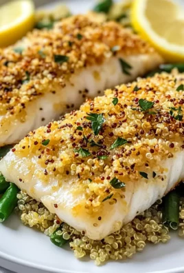Garlic Lemon Cod with Crispy Quinoa Crust