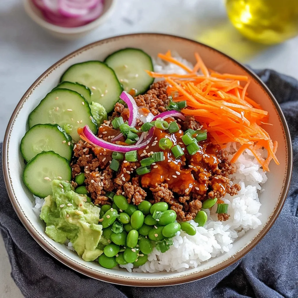 Ground Turkey Rice Bowls with Bang Bang Sauce