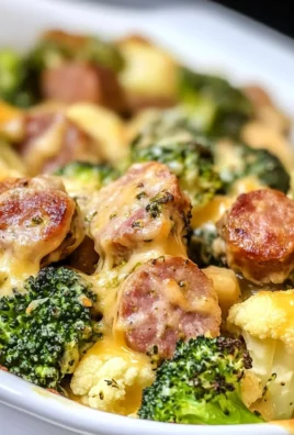 Keto Broccoli and Cauliflower Au Gratin with Sausage