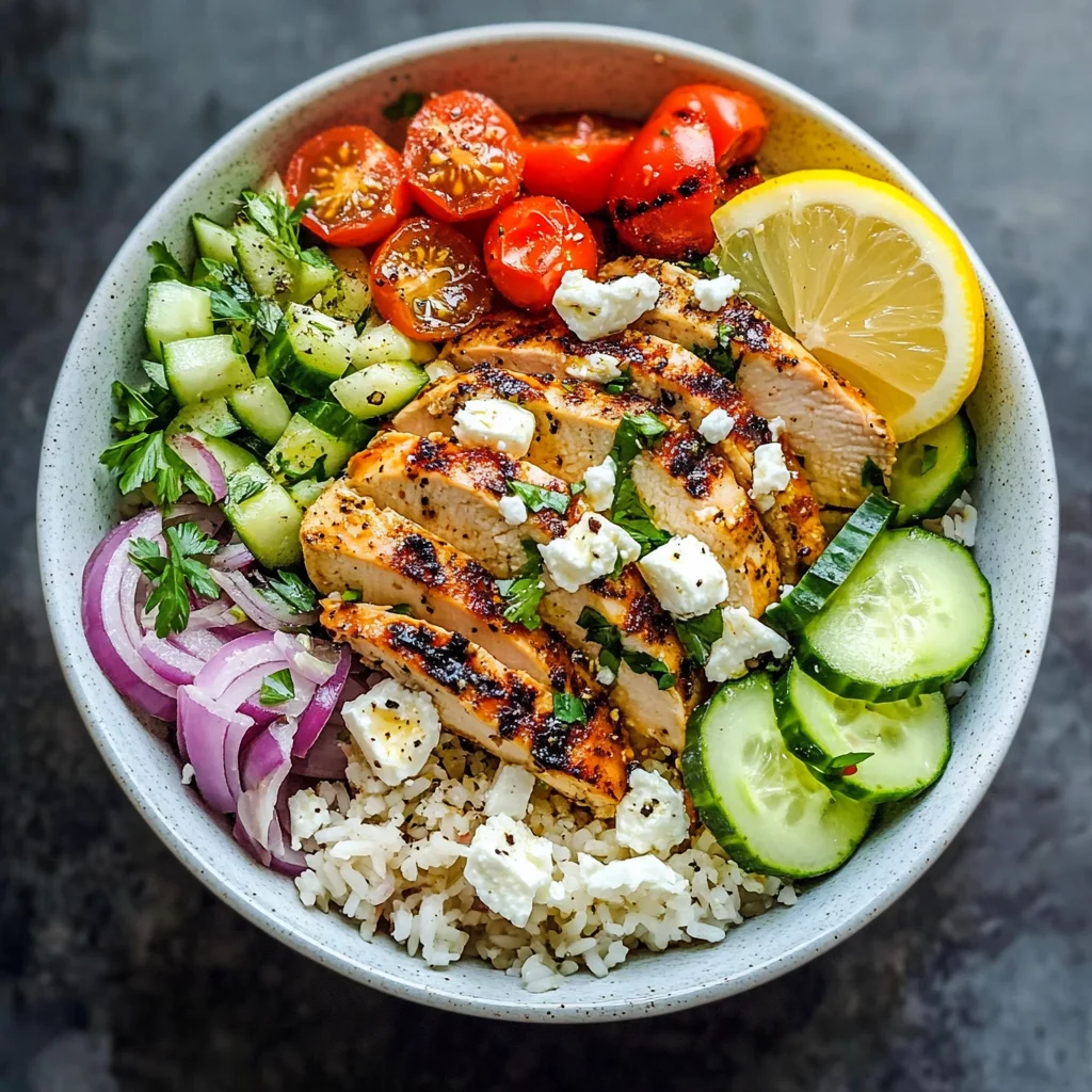Mediterranean Chicken and Rice Bowl