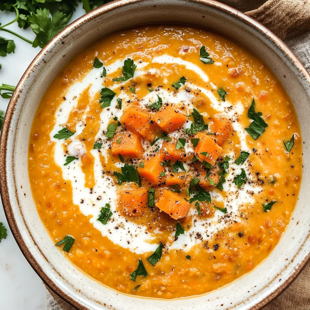 One Pot Creamy Carrot Lentil Soup