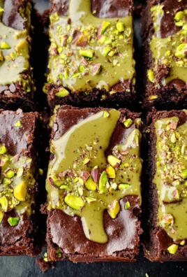 Pistachio Brownies with Pistachio Ganache