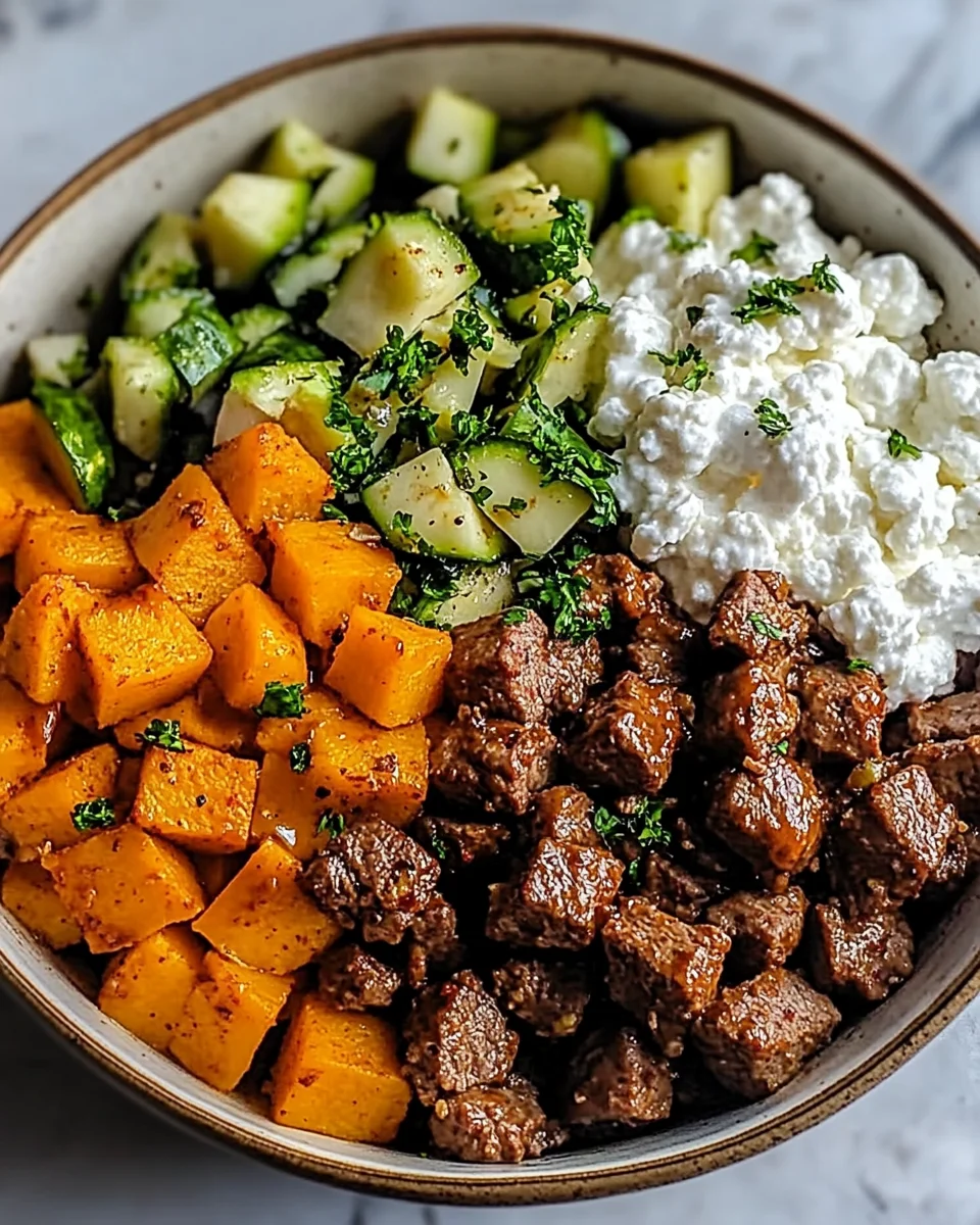 Sweet Potato Beef Bowl with Hot Honey and Cottage Cheese Recipe (Viral TikTok Recipe!)