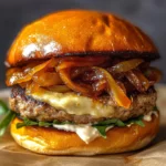 Turkey Burgers with Caramelized Onions and Aioli