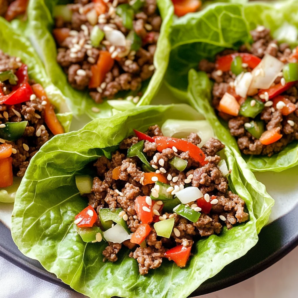 Asian Style Ground Beef Lettuce Wraps