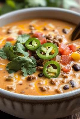 Creamy Cheesy Ground Beef Taco Soup Recipe
