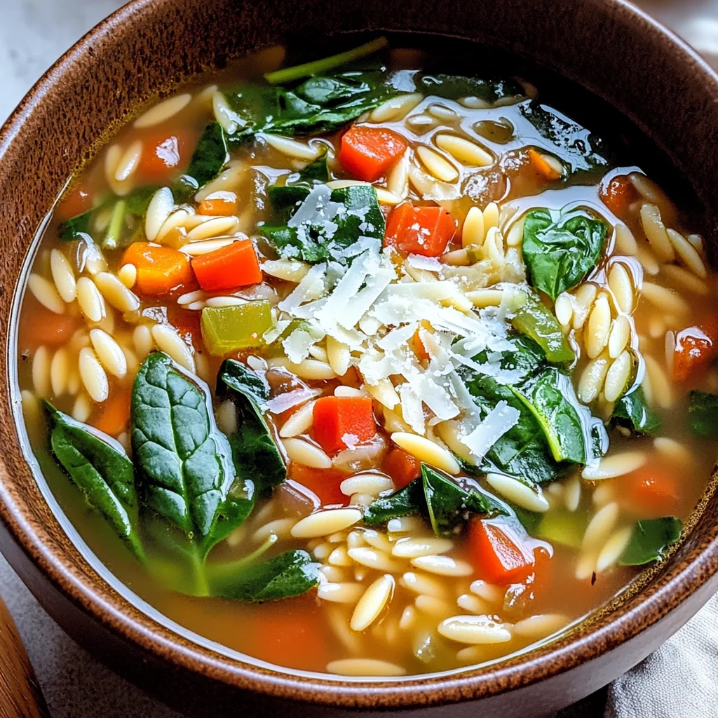 Italian Orzo Spinach Soup