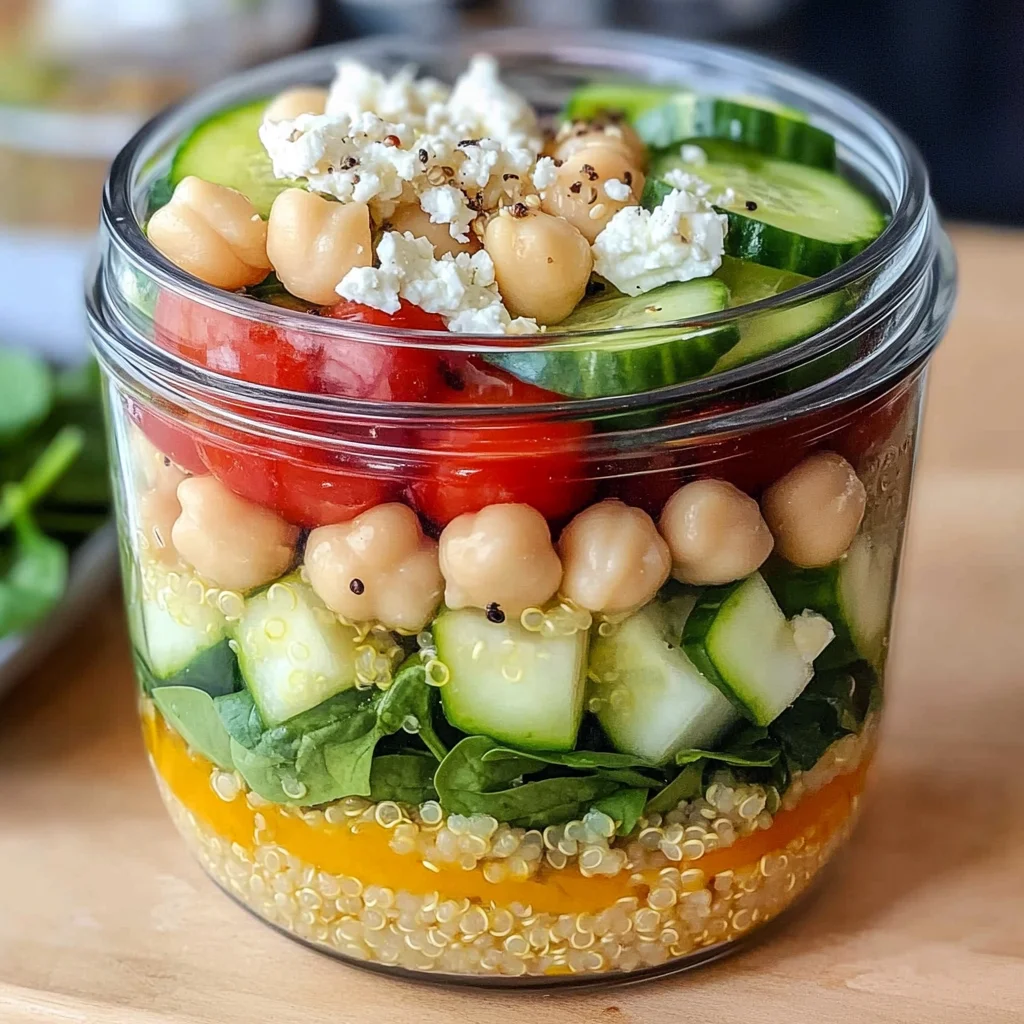 Mediterranean Quinoa Salad in a Jar Recipe