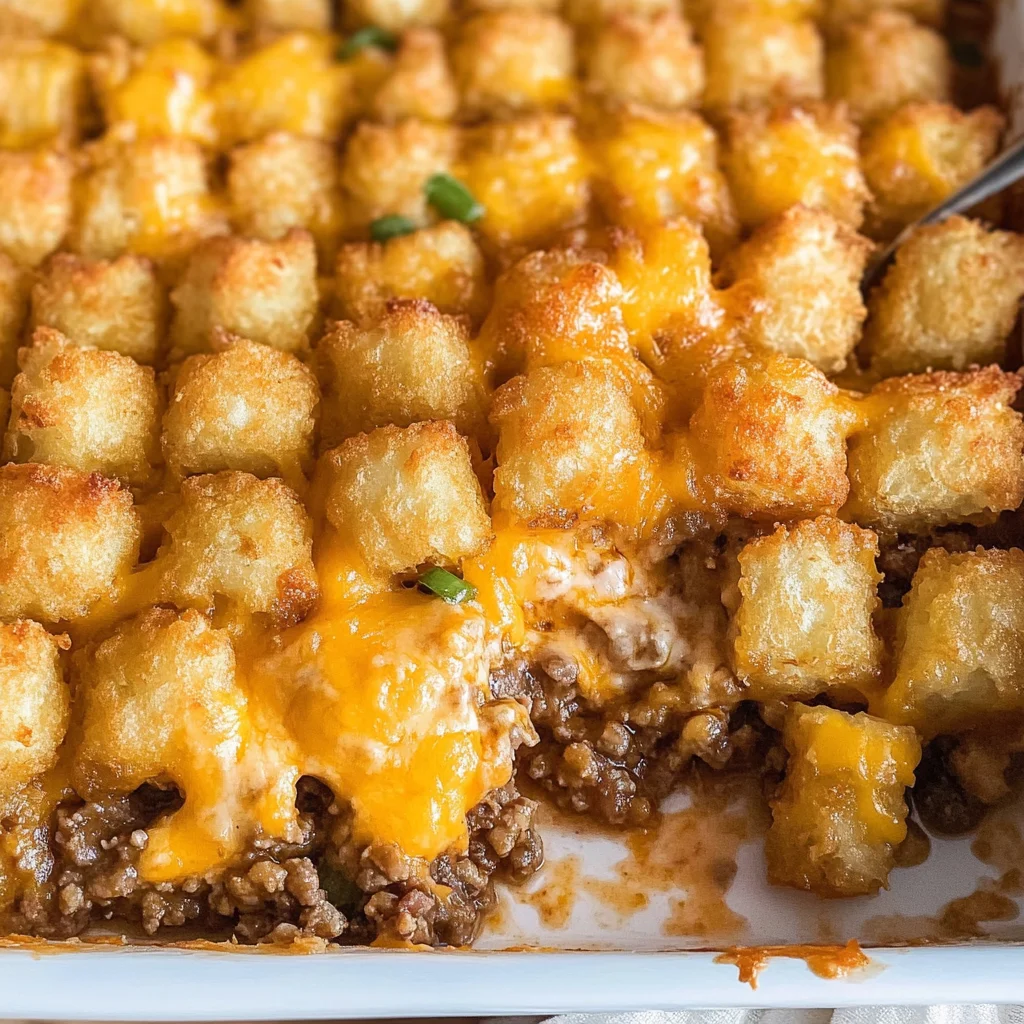 Tater Tot Casserole with Ground Beef