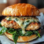 White Cheddar and Spinach Chicken Burgers