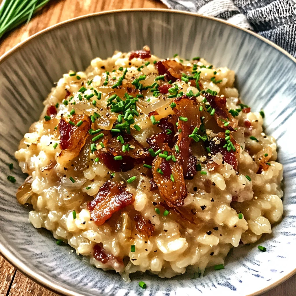Caramelized Onion, Bacon, and Parmesan Risotto