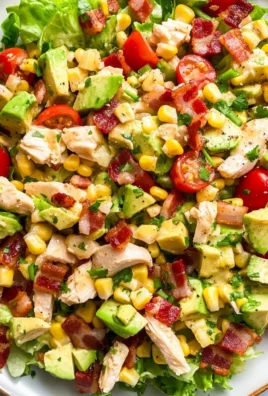 Chicken Bacon Avocado Chopped Salad with Lemon Vinaigrette